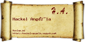 Hackel Angéla névjegykártya